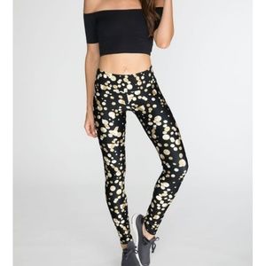 Goldsheep black and gold confetti leggings XS